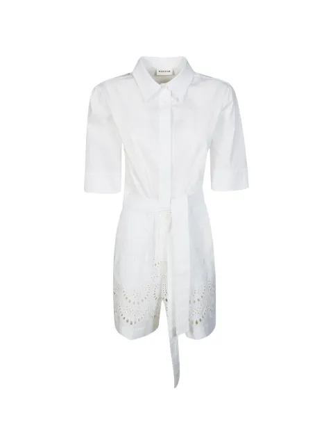 P.A.R.O.S.H. belted eyelet playsuit White D790187CANNES