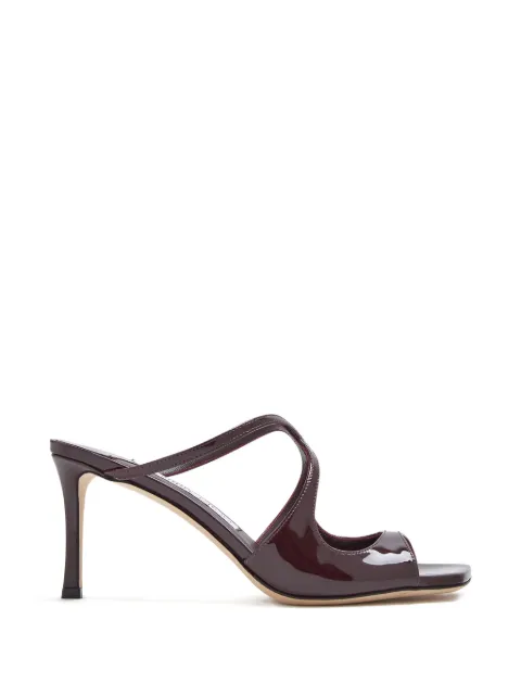 Jimmy Choo Anise leather heeled sandals Brown J000179838PATDEEPMERLOT