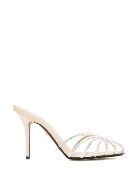 Alevì Emily crystal-embellished heeled sandals Neutrals L26SC013R0222X01