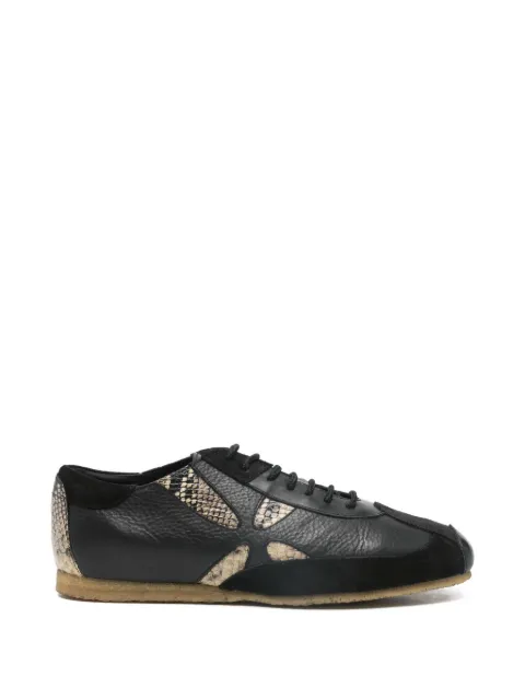 Stefan Cooke slashed embossed leather sneakers Black FSTCMSLTN95999