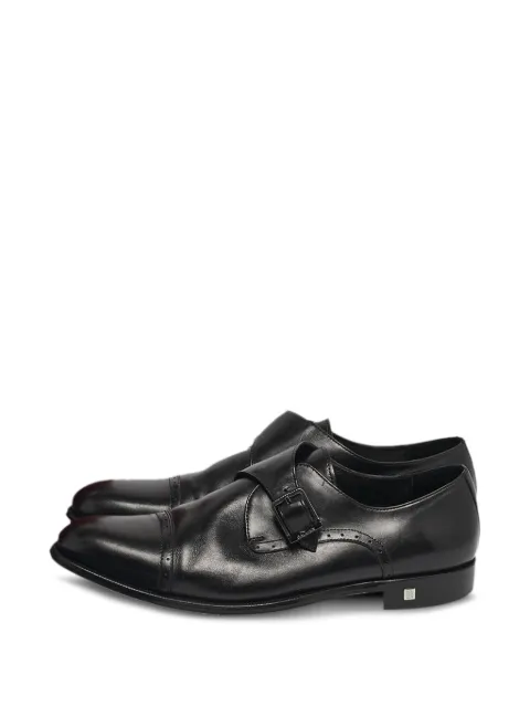 Balmain Pre-Owned logo-plaque monk shoes Black 1236591
