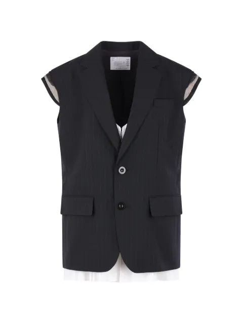 sacai striped vest Black 2608356