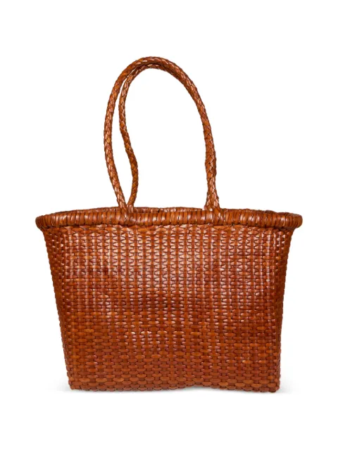 DRAGON DIFFUSION small B Weave leather tote bag Brown DGS68804