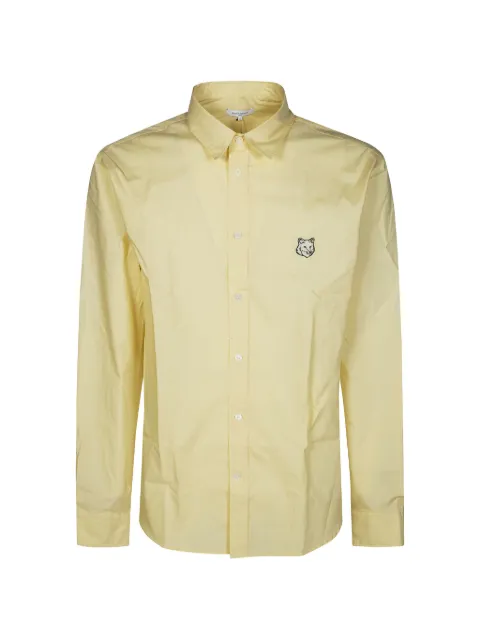 Maison Kitsuné Fox Head patch shirt Yellow QM00421WC5089