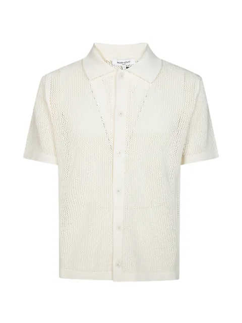 Maison Kitsuné open-work button-down shirt Neutrals QM00505TK1197