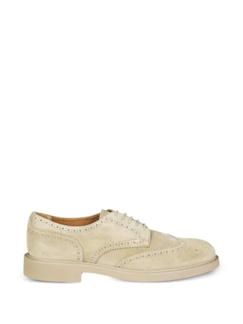 Doucal's brogue-detail suede derby shoes Neutrals DU1367ROBEUY009