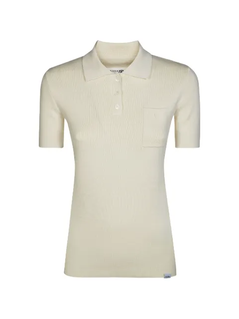 MM6 Maison Margiela ribbed-knit pocket polo shirt White S62GL0031M13274