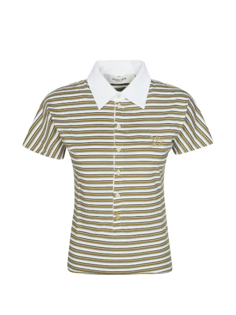 Golden Goose polo T-shirt in striped jersey with contrast collar Neutrals GWP02189P002390