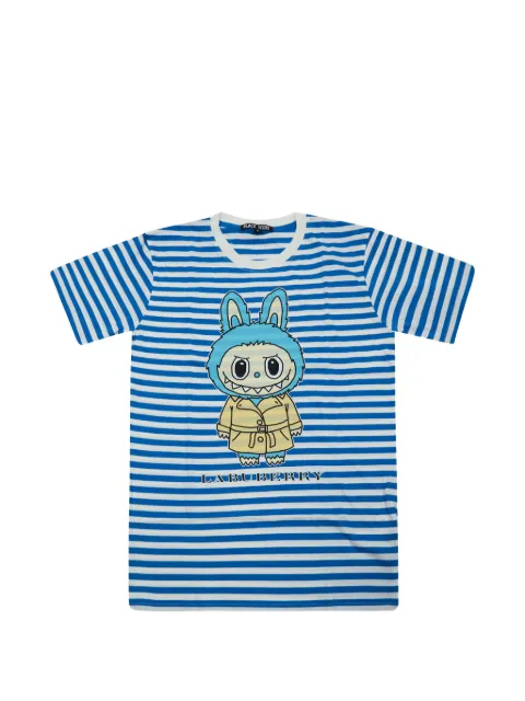 Black Score striped graphic T-shirt Blue BSMCS