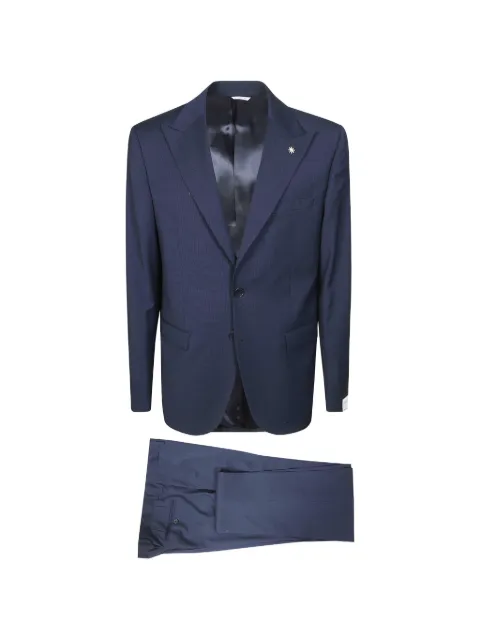 Manuel Ritz micro-pattern suit Blue 4032A3328263132