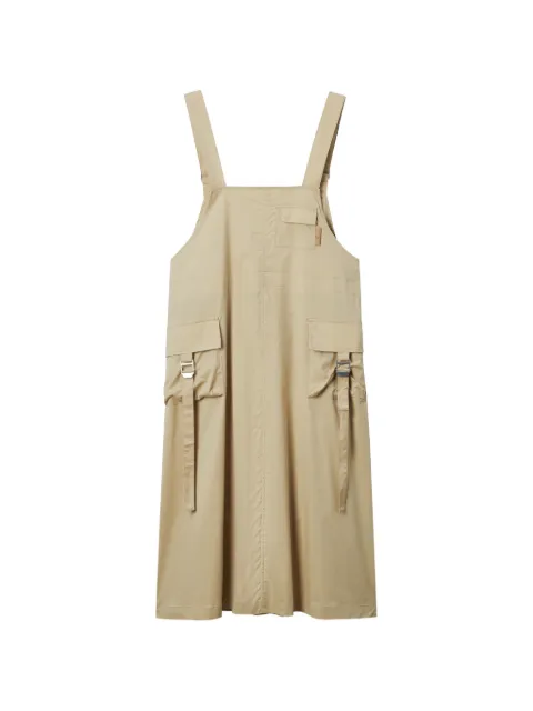 izzue flap-pocket dungaree dress Neutrals IZXDSW00836X