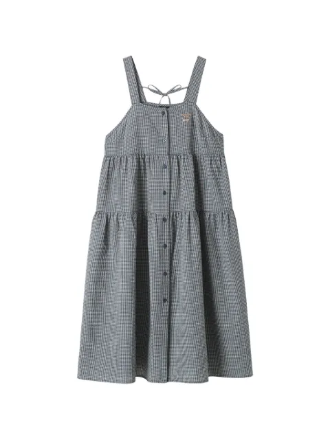 FINGERCROXX tiered tie midi dress Black FFXDSW01381X