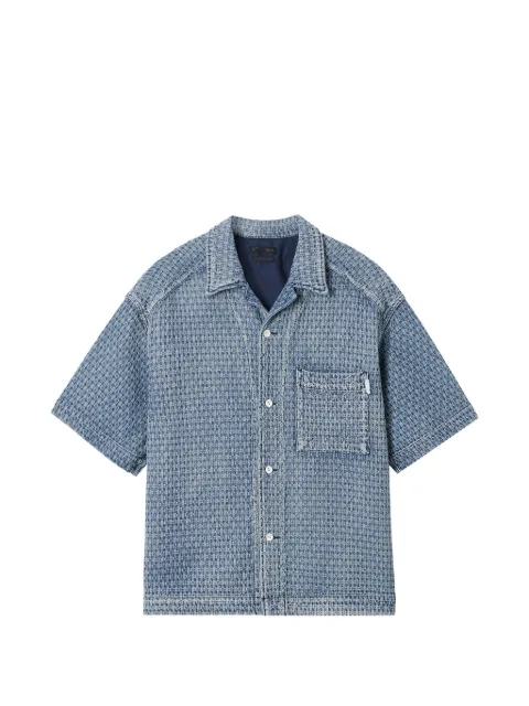 FIVE CM textured boxy shirt Blue 5CXSRM00411X
