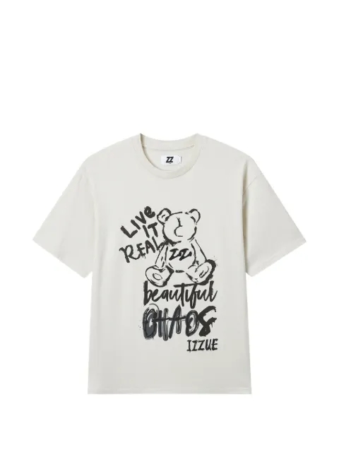 izzue graphic print T-shirt Neutrals IZXTEM00453X