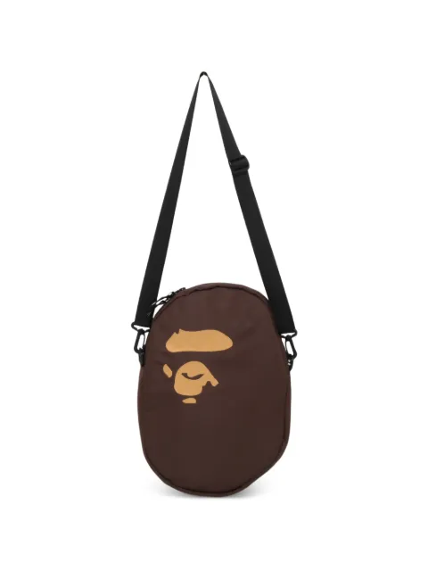 A BATHING APE® logo messenger bag Brown 001SGM301006M
