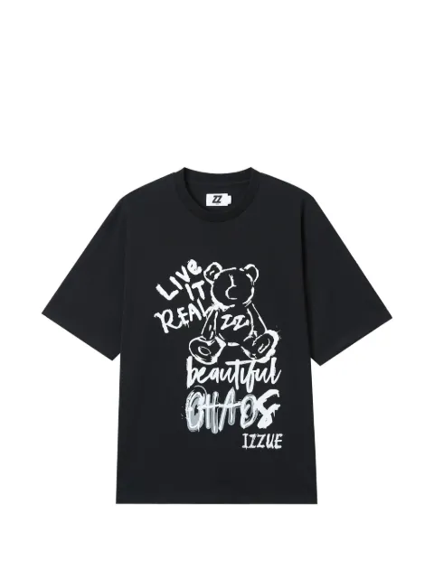 izzue graphic-print T-shirt Black IZXTEM00453X