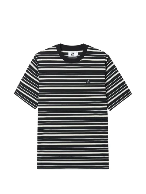 izzue striped bear-detail T-shirt Black IZXTEM00448Y