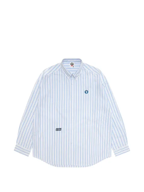 AAPE BY *A BATHING APE® striped cotton shirt Blue AST8556XXQ