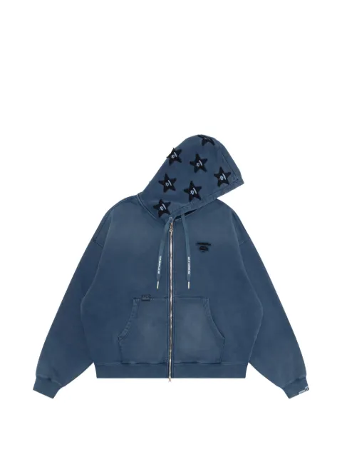 AAPE BY *A BATHING APE® star-appliqué zip-up hoodie Blue ASWD359XXQ