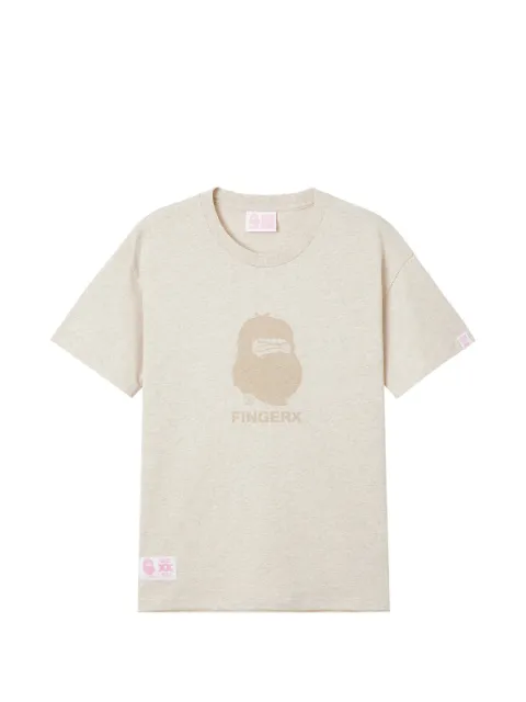FINGERCROXX logo-print T-shirt Neutrals FFXTEW01268X
