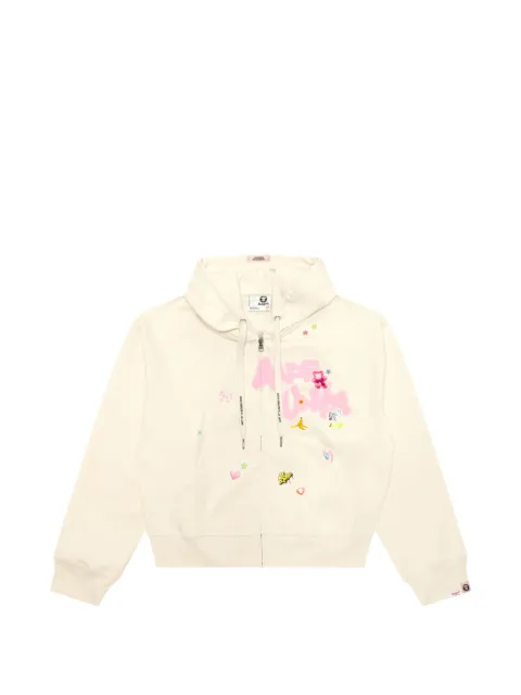 AAPE BY *A BATHING APE® appliqué zip-up hoodie Neutrals ASWD356XXQ