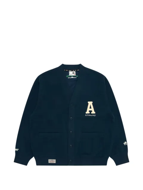 AAPE BY *A BATHING APE® V-neck logo cardigan Blue ASWD350XXQ