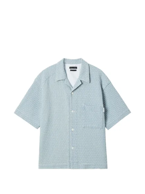 FIVE CM textured short-sleeve shirt Blue 5CXSRM00411Y
