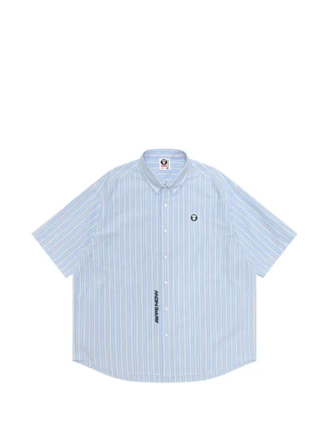 AAPE BY *A BATHING APE® striped logo shirt Blue ASR8560XXQ