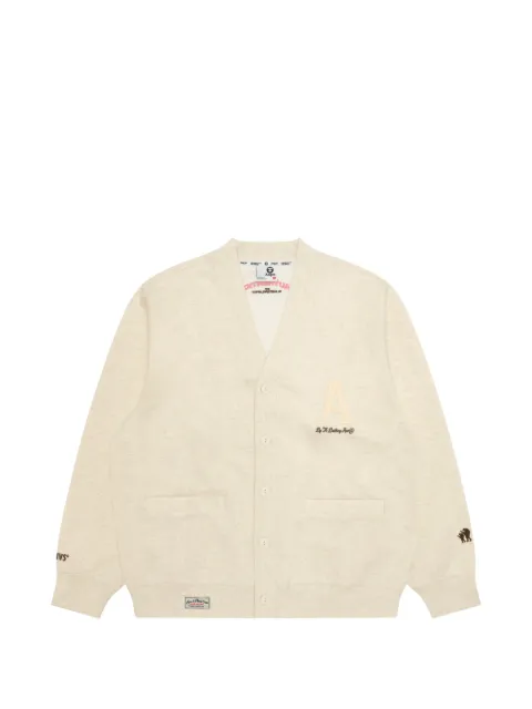 AAPE BY *A BATHING APE® appliqué V-neck cardigan Neutrals ASWD350XAQ