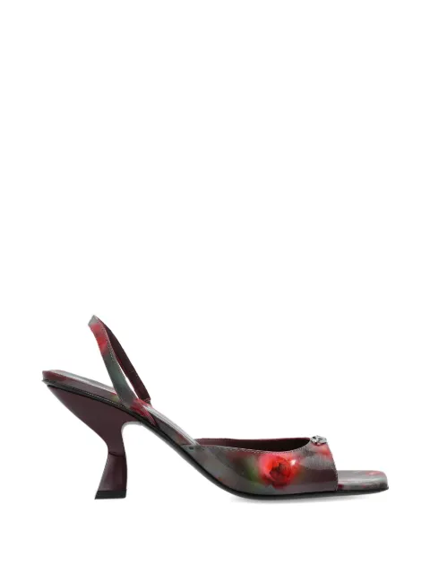 Diesel D-Amber floral-print slingback heeled sandals Red Y03763P7513