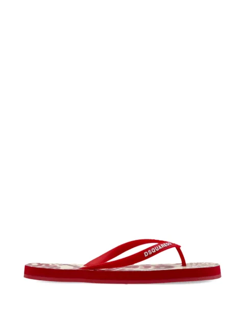 DSQUARED2 Rebel hibiscus flip flops Red FFW000117208751