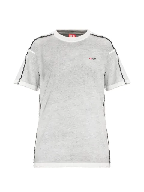 Diesel T-IMY logo-embroidered T-shirt Grey A210070BMCC