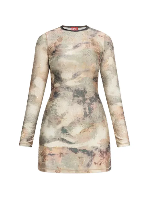 Diesel D-Uplo long-sleeve mini dress Neutrals A211890JMBE