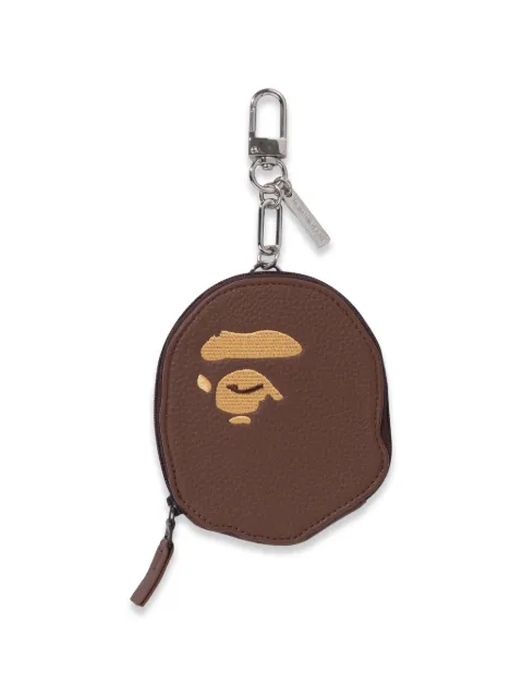 A BATHING APE® embroidered clip wallet Brown 001SGM301005M