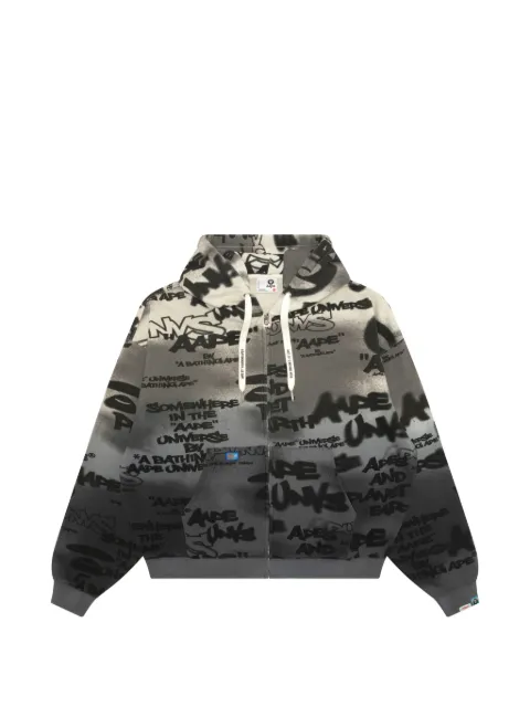AAPE BY *A BATHING APE® printed zip-up hoodie Grey ASWD352XXQ
