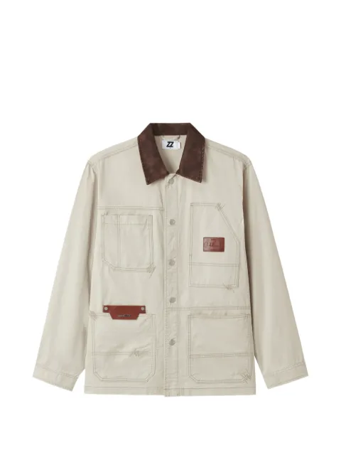 izzue logo-patch shirt jacket Neutrals IZXLJM00401X
