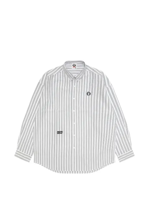 AAPE BY *A BATHING APE® striped appliqué shirt White AST8556XXQ