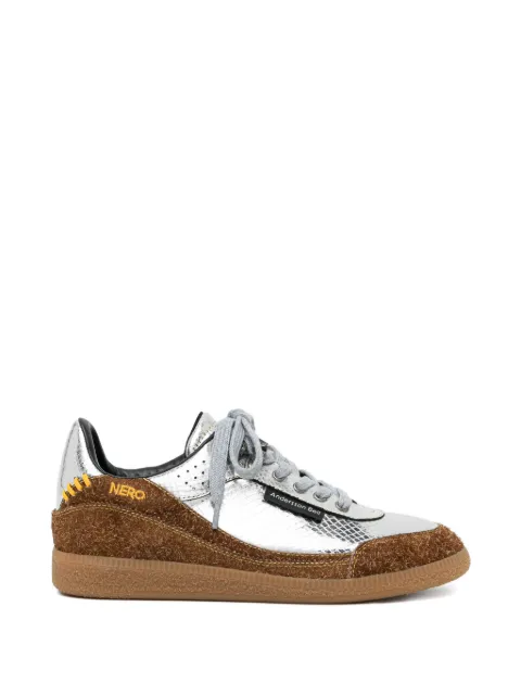 Andersson Bell snakeskin-effect panelled sneakers Silver AAA519U