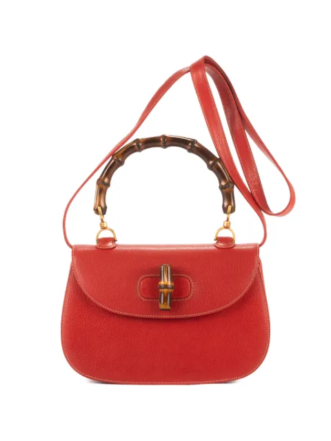 Gucci Pre-Owned camboo-handle shoulder bag Red 000460633