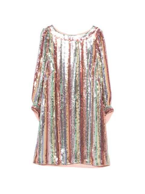 Rixo Laurie striped sequinned mini dress Red 0100592612607551
