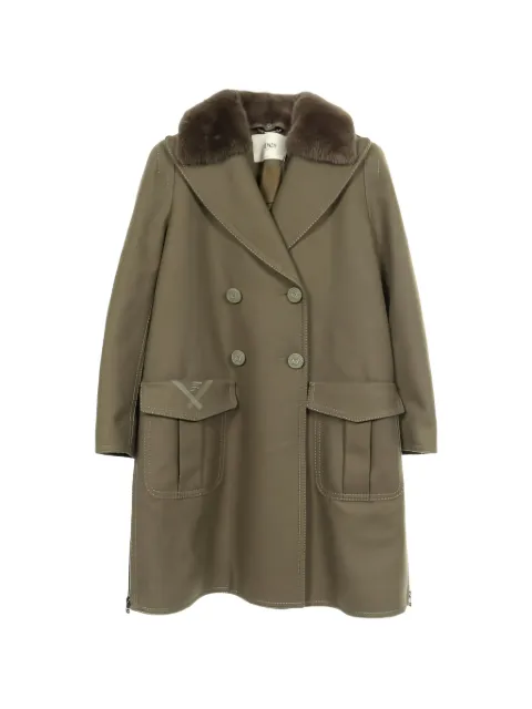 Fendi Pre-Owned 2010s contrast-stitching coat Green 1039665