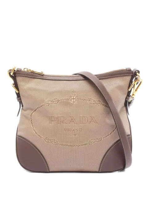 Prada Pre-Owned logo-detail shoulder bag Neutrals 1041103
