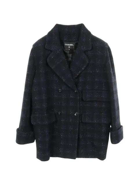 CHANEL Pre-Owned 1986-1988 button double-breasted coat Blue 1034738