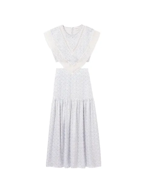 Claudie Pierlot satin and lace maxi dress White CFPRO03008