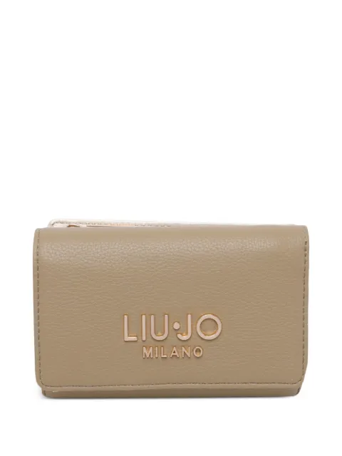 LIU JO logo clip wallet Neutrals AA6172E101201679