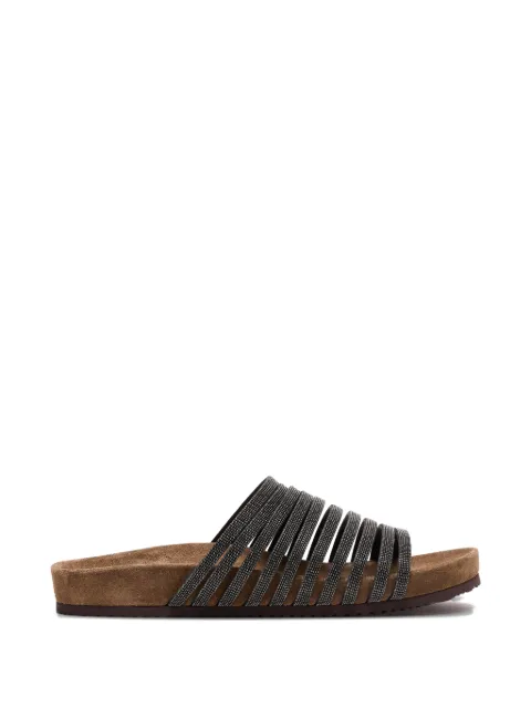 Brunello Cucinelli monili-embellished strap sandals Black MZGAG3157C101