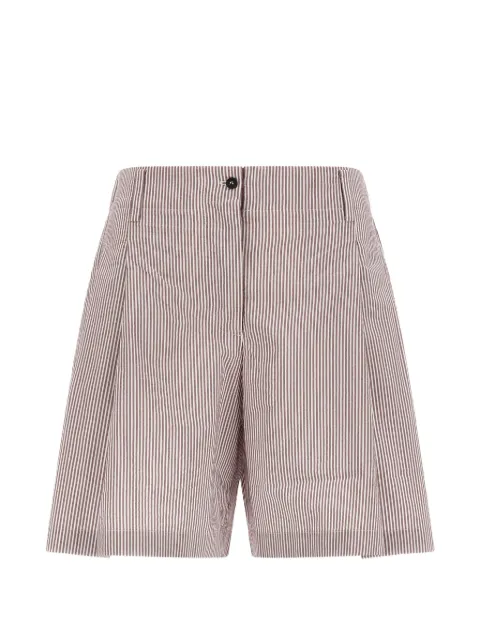 Brunello Cucinelli button-fastening striped shorts Brown MH741DV499C2048