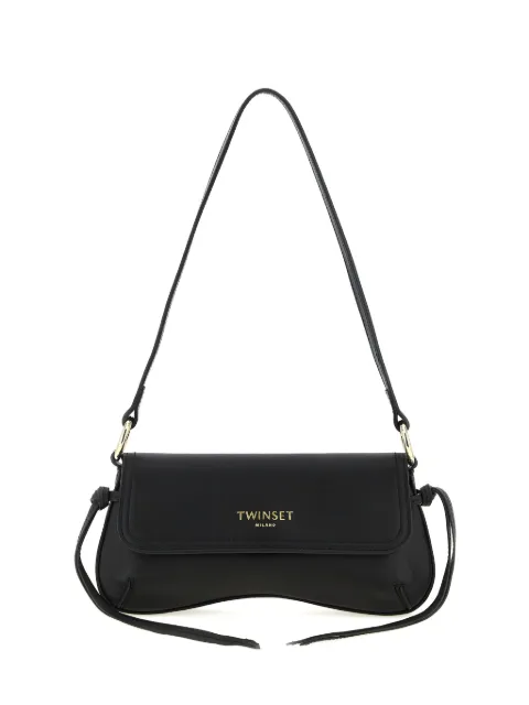 TWINSET logo knot leather shoulder bag Black 261TB711100006