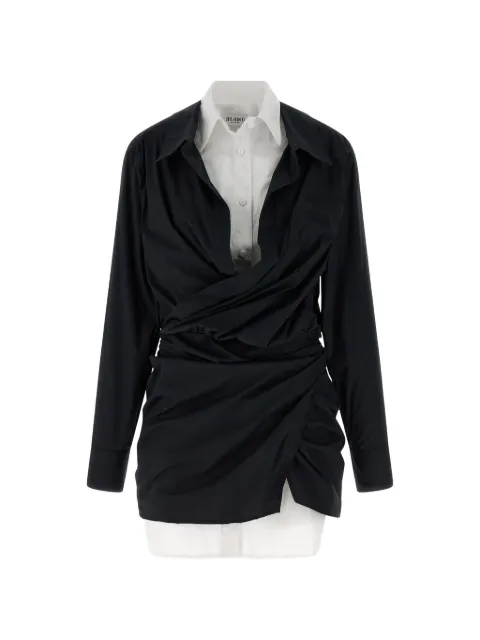 The Attico double layer asymmetrical shirt dress Black 260WCA00458414