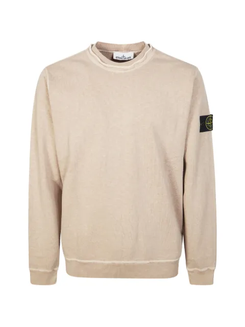 Stone Island logo-patch crew-neck sweatshirt Neutrals L1S156100034S0060